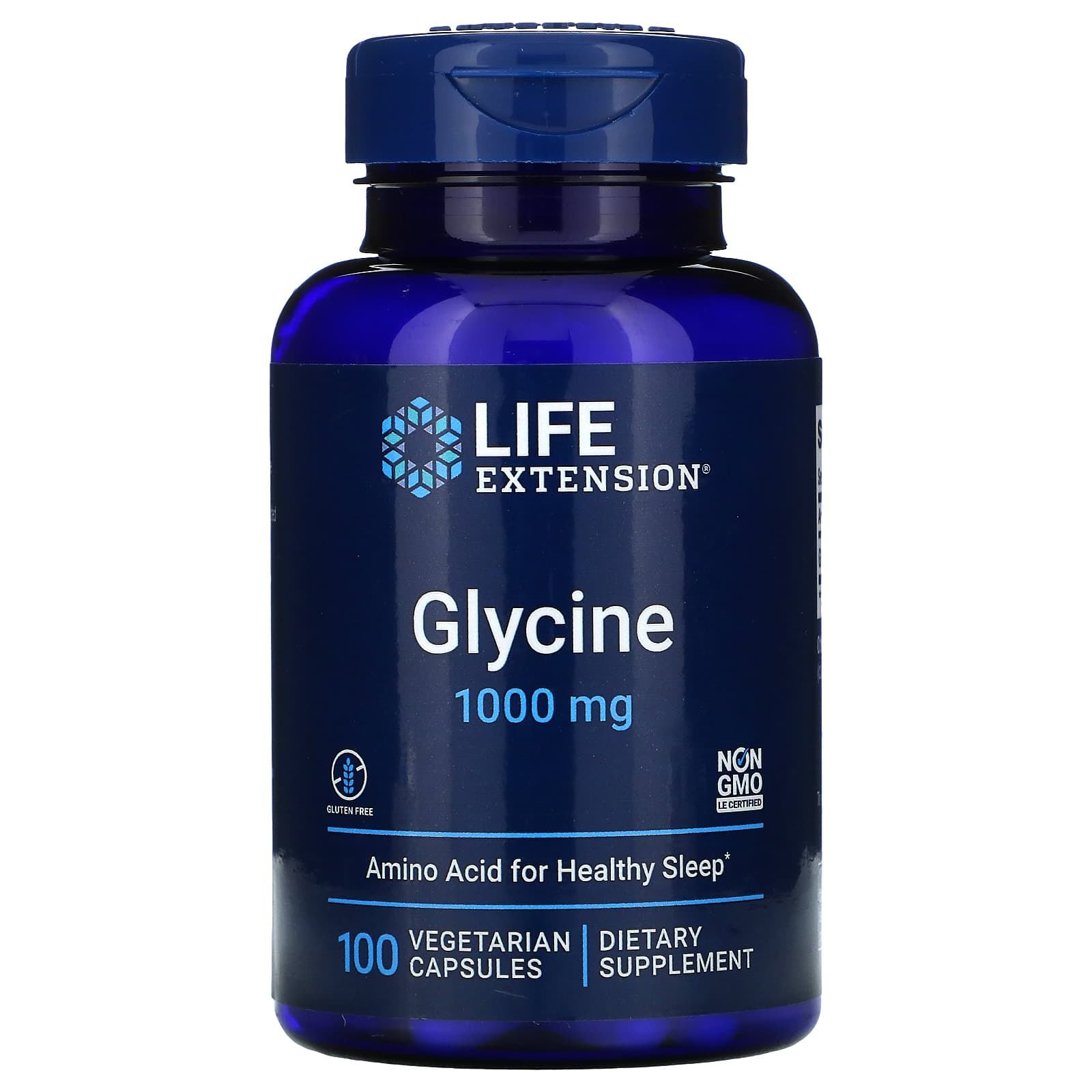 Life Extension, Glycine, 1,000 mg, 100 Capsules UPC 737870166917 | HiLife Vitamins